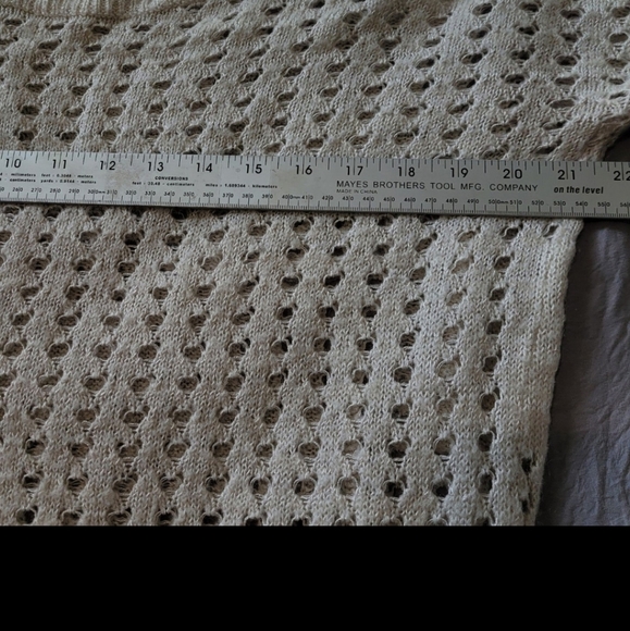 Trouve (Nordstrom) Womens SZ. Sm. Open knit Ivory Sweater Linen/Angora Blend - Picture 6 of 9